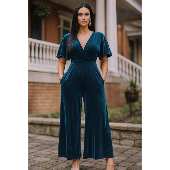 NWT Luna Greylin Velvet Jumpsuit - Size L - Picture 1 of 11